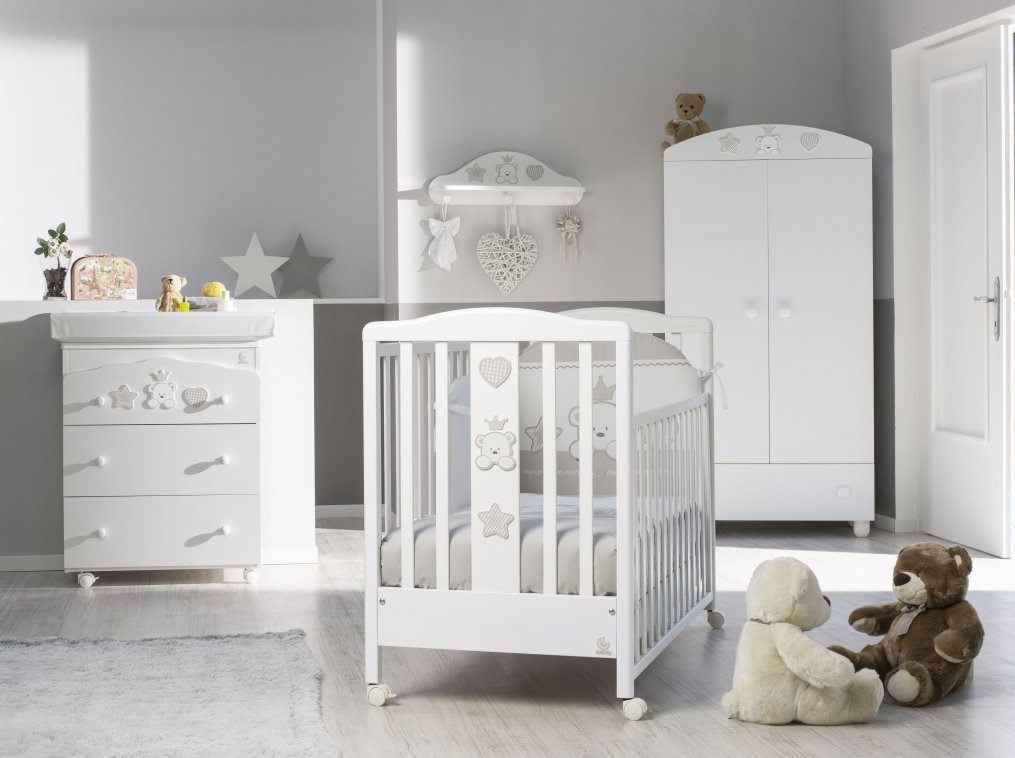 Italbaby dětská postýlka Baby Re s kolečky